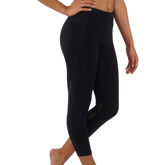 Mono B Pants - Yoga leggings capri length with mesh